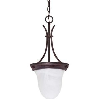 Glomar 1 LightPendant Alabaster Glass Bell Finished in in Old Bronze HD 395