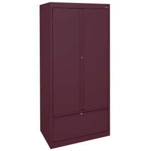 Sandusky Systems Series 30 in. W x 64 in. H x 18 in. D Storage Cabinet with File Drawer in Burgundy HADF301864 03