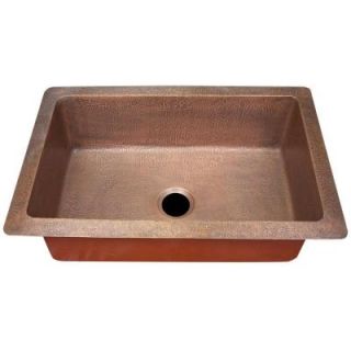 Imperial Undermount Copper 33x22x10 0 Hole Single Bowl Kitchen Sink 903