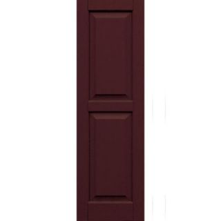 Wood Composite 15 in. x 49 in. Raised Panel Shutters Pair #657 Polished Mahogany 51549657