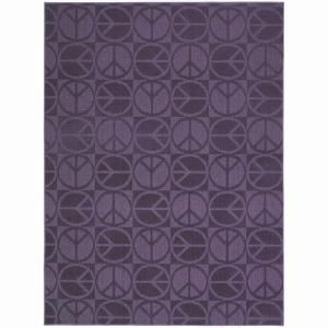 Garland Rug Large Peace Purple 5 ft. x 7 ft. Area Rug CL 17 RA 0057 18