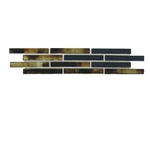 Daltile Fashion Accents Umber 3 in. x 12 in. 8mm Illumini Mosaic Accent Wall Tile F016312DCOCC1P2