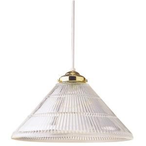Westinghouse 1 Light Polished Brass Interior Pendant with Crystal Ribbed Glass 6624400