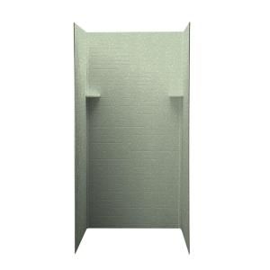 Swan Geometric 36 in. x 36 in. x 72 in. Three Piece Easy Up Adhesive Shower Wall Kit in Seafoam DISCONTINUED DK 363672GO 074