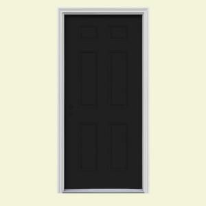 JELD WEN 6 Panel Painted Steel Entry Door with Brickmold THDJW166100123