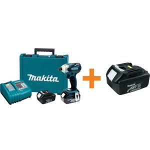 Makita 18 Volt LXT Lithium Ion Brushless Cordless 1/4 in. Impact Driver Kit with Free Lithium Ion 3.0Ah Battery LXDT01HD