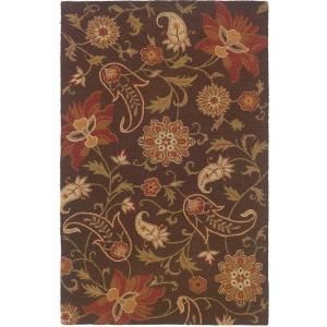 LR Resources Transitional Brown Rectangle 3 ft. 6 in. x 5 ft. 6 in. Plush Indoor Area Rug LR54004 BW46