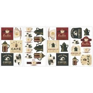18 in. x 40 in. Coffee House 31 Piece Peel and Stick Wall Decals RMK1254SCS