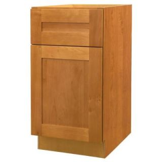Home Decorators Collection Assembled 15x28.5x21 in. Desk Height Base Cabinet with Single Door in Hargrove Cinnamon DDO15L HCN