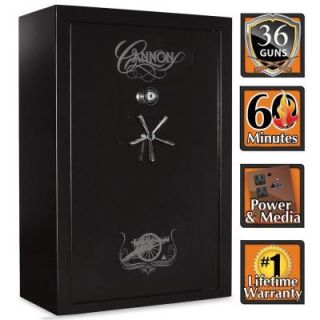 Cannon 36 Gun 60 in. H x 40 in. W x 24 in. D Hammertone Black Electronic Lock Deluxe Fire Safe with Chrome Finish CA33 H1FDC 13