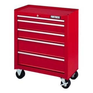 Fortress 26 in. 5 Drawer Rolling Cabinet FBS2614BRED5