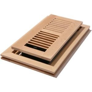 Decor Grates 4 in. x 12 in. Unfinished Maple Louvered Flushmount Register WMLF412 U