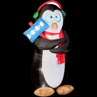 Home Accents Holiday 6 ft. Airblown Animated Shivering Penguin 86232X