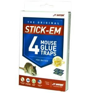 JT Eaton Stick Em Pre Baited Mouse Size Peanut Butter Scented Glue Trap (4 Pack) 133N