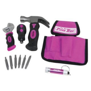 The Original Pink Box 11 Piece Pink Stubby Tools Set with Belt Pouch PB12SET
