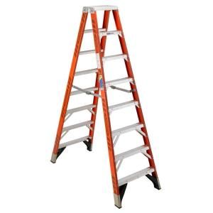 Werner 12 ft. Fiberglass Twin Step Ladder with 375 lb. Load Capacity Type IAA Duty Rating T7412