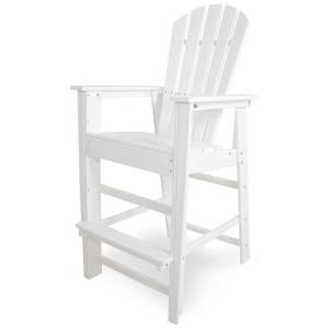 POLYWOOD South Beach White Patio Bar Chair SBD30WH