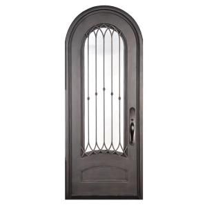 Iron Doors Unlimited Concord 3/4 Lite Painted Oil Rubbed Bronze Decorative Wrought Iron Entry Door IC4098LRLC