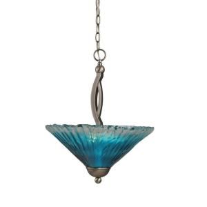 Filament Design Concord 2 Light 16 in. Brushed Nickel and Teal Crystal Glass Pendant CLI TL5014344
