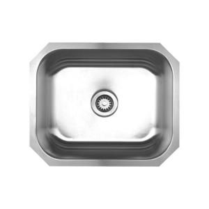 Whitehaus Undermount Brushed Stainless Steel 22.25x18.375x9 0 Hole Single Bowl Kitchen Sink WHNU2016 BSS