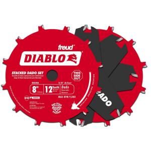 Diablo 8 in. x 12 Tooth Carbide Stacked Dado Saw Blade Set DD208H