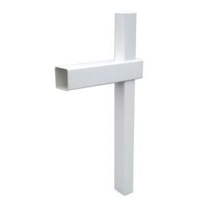 The Handy Post 54 3/8 in. Adjustable Arm Mailbox Post Sleeve Kit in White with X Large Newspaper Holder HP 1W