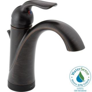 Delta Lahara Single Hole Single Handle Mid Arc Bathroom Faucet with Touch2O Technology in Venetian Bronze 538T RB DST