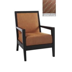 Home Decorators Collection Cade Square Dots Brown and Plum 28 in. W Arm Chair 0285900820