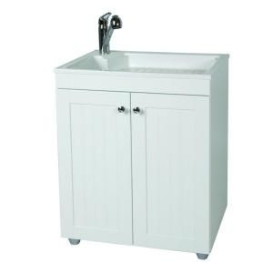 Glacier Bay 27 in. W Base Cabinet with ABS Sink in Country White BC2732COM WH