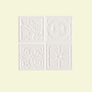 Daltile Fashion Accents White 2 in. x 2 in. Ceramic Floret Dots Accent Wall Tile FA5022DOTSA1P