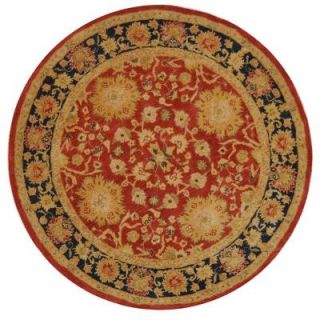 Safavieh Anatolia Red and Navy 4 ft. x 4 ft. Round Area Rug AN517A 4R