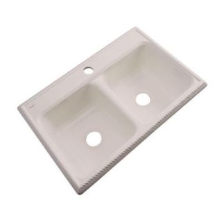 Thermocast Seabrook Drop in Acrylic 33x22x9 in. 1 Hole Double Bowl Kitchen Sink in Shell 49108