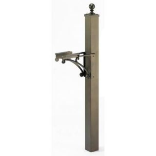 Whitehall Products Deluxe Mailbox Post and Brackets in French Bronze 16003