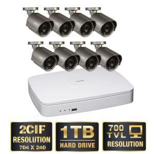 Q SEE Premium Series 8 Channel 2CIF 1TB Video Surveillance System with (8) Hi Res 700 TVL Cameras, 100 ft. Night Vision QC308 8E4 1