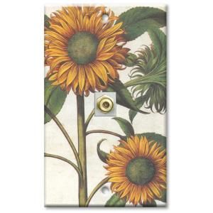 Art Plates Sunflowers   Cable Wall Plate CAB 140