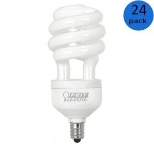 Feit Electric 60W Equivalent Soft White (2700K) Candelabra Base Spiral CFL Light Bulb (24 Pack) BPESL13TC/2/12