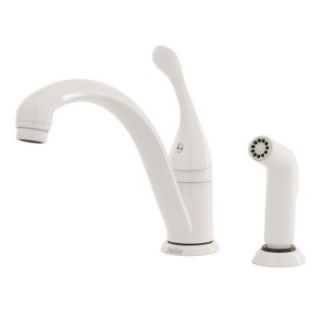 Delta Collins Single Handle Side Sprayer Kitchen Faucet in White 441 WH DST