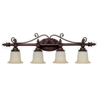 Filament Design 4 Light Burnished Bronze Vanity with Mist Scavo Glass CLI CPT203395997
