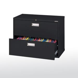 Sandusky 600 Series 36 in. W 2 Drawer Lateral File Cabinet in Black LF6A362 09