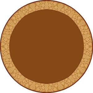 Momeni Terrace Floral Scroll Mocha 9 ft. Round All Weather Patio Area Rug VR 05 MOC 9 Ft. Round