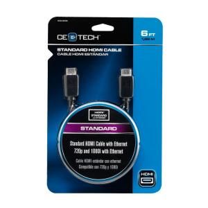CE TECH 6 ft. Standard HDMI Cable with Ethernet HDMI 30 GOOD 06
