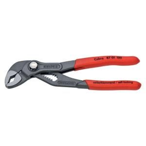 KNIPEX Heavy Duty Forged Steel 6 in. Mini Cobra Pliers with 61 HRC Teeth 87 01 150