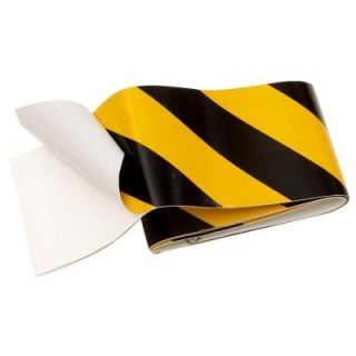 HY KO 2 in. x 2 ft. Yellow and Black Striped Reflective Vinyl Safety Tape TAPE 1