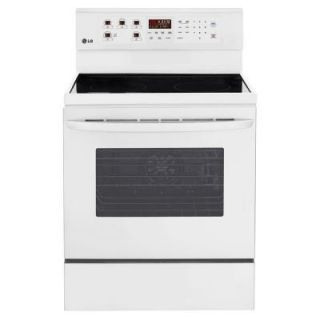 LG Electronics 6.3 cu. ft. Single Oven Electric Range with Self Cleaning Convection Oven in Smooth White LRE3083SW
