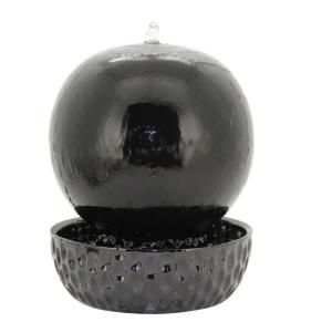 Pacific Decor 15 in. H x 12 in. D Ball Fountain in Shiny Black DISCONTINUED 55379