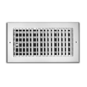 TruAire 14 in. x 6 in. Aluminum 1 Way Adjustable Wall/Ceiling Register, White HA210VM 14X06