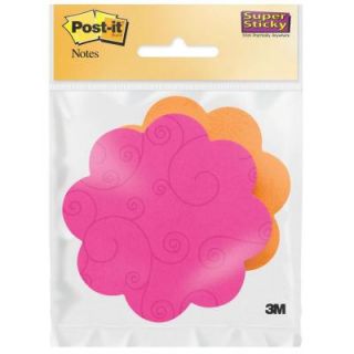 Post It 3 in. x 3 in. Tulip and Daisy Shape Super Sticky Notes, 24 Pack of 2 Pads 7350 FLR