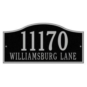 Whitehall Products Rolling Hills Rectangular Black/Silver Grande Wall Two Line Address Plaque 1117BS