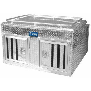 UWS 48 in. x 48 in. Aluminum Double Door with Full Enclosure and Storage Dog Box DB 4848N