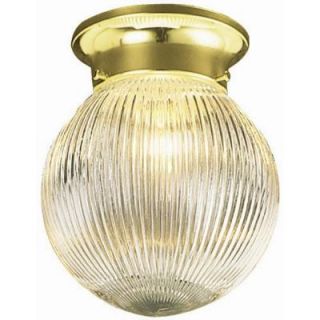Design House Millbridge 1 Light Polished Brass Round Ceiling Light Fixture 500629